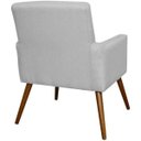 Ver imagem 3 de Poltrona Decorativa Para Sala de Estar e Recepção Maria Linho Cinza - Lyam Decor