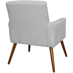 Poltrona Decorativa Para Sala de Estar e Recepção Maria Linho Cinza - Lyam Decor - 3 Poltrona Decorativa Para Sala de Estar e Recepção Maria Linho Cinza - Lyam Decor - 3