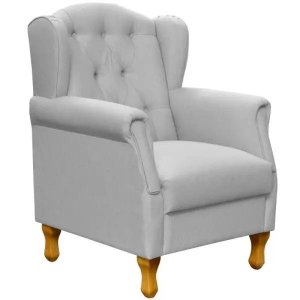 Poltrona Decorativa Para Sala de Estar Yara Linho Cinza - Lyam Decor