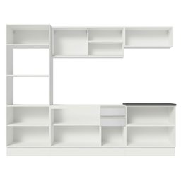 Cozinha Completa 100% MDF Madesa Acordes 270007 com Armário e Balcão Frentes Branco Brilho Cor:Branc - 11