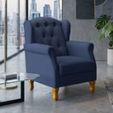 Ver imagem 1 de Poltrona Decorativa para Sala de Estar Yara Suede Azul Marinho - Lyam Decor