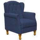 Ver imagem 2 de Poltrona Decorativa para Sala de Estar Yara Suede Azul Marinho - Lyam Decor