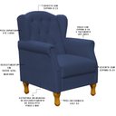 Ver imagem 5 de Poltrona Decorativa para Sala de Estar Yara Suede Azul Marinho - Lyam Decor