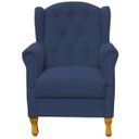 Ver imagem 7 de Poltrona Decorativa para Sala de Estar Yara Suede Azul Marinho - Lyam Decor