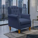 Ver imagem 4 de Poltrona Decorativa para Sala de Estar Yara Suede Azul Marinho - Lyam Decor