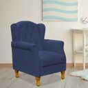 Ver imagem 2 de Poltrona Decorativa para Sala de Estar Yara Suede Azul Marinho - Lyam Decor