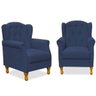 Kit 2 Poltronas Decorativas para Yara Suede Azul Marinho - Lyam Decor - 1