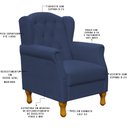 Ver imagem 4 de Kit 2 Poltronas Decorativas para Yara Suede Azul Marinho - Lyam Decor
