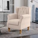 Ver imagem 4 de Poltrona Decorativa para Sala de Estar Yara Suede Bege - Lyam Decor