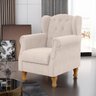 Poltrona Decorativa para Sala de Estar Yara Suede Bege - Lyam Decor - 2