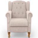 Ver imagem 5 de Poltrona Decorativa para Sala de Estar Yara Suede Bege - Lyam Decor