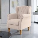 Ver imagem 1 de Poltrona Decorativa para Sala de Estar Yara Suede Bege - Lyam Decor