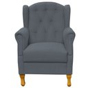 Ver imagem 3 de Poltrona Decorativa Para Sala de Estar Yara Suede Cinza - Lyam Decor