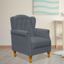 Ver imagem 2 de Poltrona Decorativa Para Sala de Estar Yara Suede Cinza - Lyam Decor