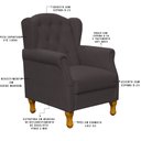 Ver imagem 4 de Poltrona Decorativa para Sala de Estar Yara Suede Marrom - Lyam Decor
