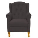 Ver imagem 3 de Poltrona Decorativa para Sala de Estar Yara Suede Marrom - Lyam Decor