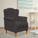 Ver imagem 2 de Poltrona Decorativa para Sala de Estar Yara Suede Marrom - Lyam Decor