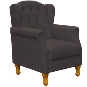 Poltrona Decorativa para Sala de Estar Yara Suede Marrom - Lyam Decor