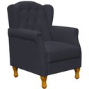 Ver imagem 1 de Poltrona Decorativa Para Sala de Estar Yara Suede Preto - Lyam Decor