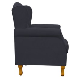 Poltrona Decorativa Para Sala de Estar Yara Suede Preto - Lyam Decor - 6 Poltrona Decorativa Para Sala de Estar Yara Suede Preto - Lyam Decor - 6