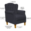 Ver imagem 4 de Kit 2 Poltronas Decorativas para Yara Suede Preto - Lyam Decor