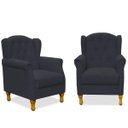 Ver imagem 1 de Kit 2 Poltronas Decorativas para Yara Suede Preto - Lyam Decor
