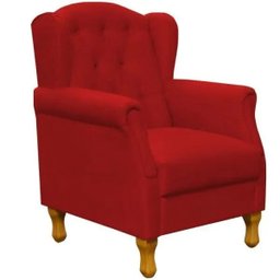 Poltrona Decorativa para Sala de Estar Yara Suede Vermelho - Lyam Decor - 1 Poltrona Decorativa para Sala de Estar Yara Suede Vermelho - Lyam Decor - 1