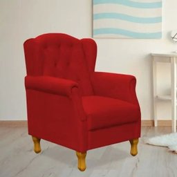 Poltrona Decorativa para Sala de Estar Yara Suede Vermelho - Lyam Decor - 2 Poltrona Decorativa para Sala de Estar Yara Suede Vermelho - Lyam Decor - 2