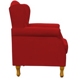 Poltrona Decorativa para Sala de Estar Yara Suede Vermelho - Lyam Decor - 6 Poltrona Decorativa para Sala de Estar Yara Suede Vermelho - Lyam Decor - 6