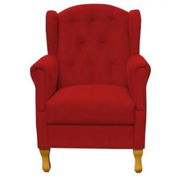Poltrona Decorativa para Sala de Estar Yara Suede Vermelho - Lyam Decor - 3 Poltrona Decorativa para Sala de Estar Yara Suede Vermelho - Lyam Decor - 3