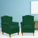 Ver imagem 2 de Kit 2 Poltronas Decorativas para Yara Suede Verde Musgo - Lyam Decor