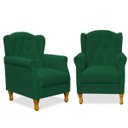 Ver imagem 1 de Kit 2 Poltronas Decorativas para Yara Suede Verde Musgo - Lyam Decor