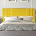 Ver imagem 2 de Cabeceira Estofada Grécia 195cm King Suede Amarelo
