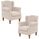 Ver imagem 1 de Kit 2 Poltronas Decorativas para Yara Suede Bege - Lyam Decor