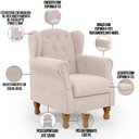 Ver imagem 4 de Kit 2 Poltronas Decorativas para Yara Suede Bege - Lyam Decor