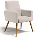 Ver imagem 3 de Kit 2 Poltronas Decorativas para Sala de Estar e Recepção Maria Pés Palito Linho - Lyam Decor