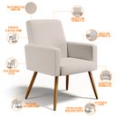 Ver imagem 4 de Kit 2 Poltronas Decorativas para Sala de Estar e Recepção Maria Pés Palito Linho - Lyam Decor