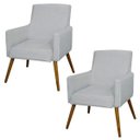 Ver imagem 1 de Kit 2 Poltronas Decorativas para e Recepção Maria Linho Cinza - Lyam Decor