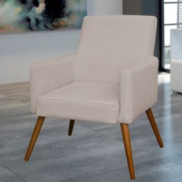 Kit 2 Poltronas Decorativas para Sala de Estar e Recepção Maria Linho Bege - Lyam Decor - 2 Kit 2 Poltronas Decorativas para Sala de Estar e Recepção Maria Linho Bege - Lyam Decor - 2