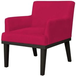 Poltrona Decorativa Para Sala de Estar e Recepção Beatriz Suede Vermelho - Lyam Decor - 1