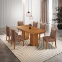 Ver imagem 2 de Mesa de Jantar Eloise 180cm Tampo Mdf com 6 Cadeira Moderna Tork Naturale