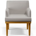 Ver imagem 5 de Poltrona Decorativa para Sala de Estar e Recepção Beatriz Linho Bege - Lyam Decor