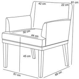 Kit 2 Poltronas Decorativas para Sala de Estar e Recepção Beatriz Zig Zag Preto - Lyam Decor - 4