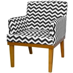 Kit 2 Poltronas Decorativas para Sala de Estar e Recepção Beatriz Zig Zag Preto - Lyam Decor - 2