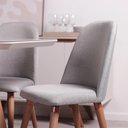 Ver imagem 3 de Conjunto de Jantar Mesa Retangular com Vidro Bennett 6 Cadeiras New Drop - Natural C/ Cinza