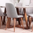 Ver imagem 4 de Conjunto de Jantar Mesa Retangular com Vidro Bennett 6 Cadeiras New Drop - Natural C/ Cinza