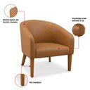 Ver imagem 3 de Poltrona Sala Decorativa Kit 2 Stella Pé Madeira Trapézio Castanho Sintético Pu Whisky D03 - D’Rossi