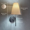 Ver imagem 3 de Kit 2 Arandelas de Parede Clássica Chumbo com Interruptor e Cúpula Bege Ref 05 e Lâmpada Branco Frio