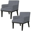 Ver imagem 1 de Kit 2 Poltronas Decorativas para e Recepção Beatriz Suede Cinza - Lyam Decor