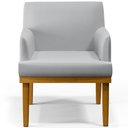 Ver imagem 6 de Kit 2 Poltronas Decorativas para Sala de Estar e Recepção Beatriz Linho Cinza - Lyam Decor